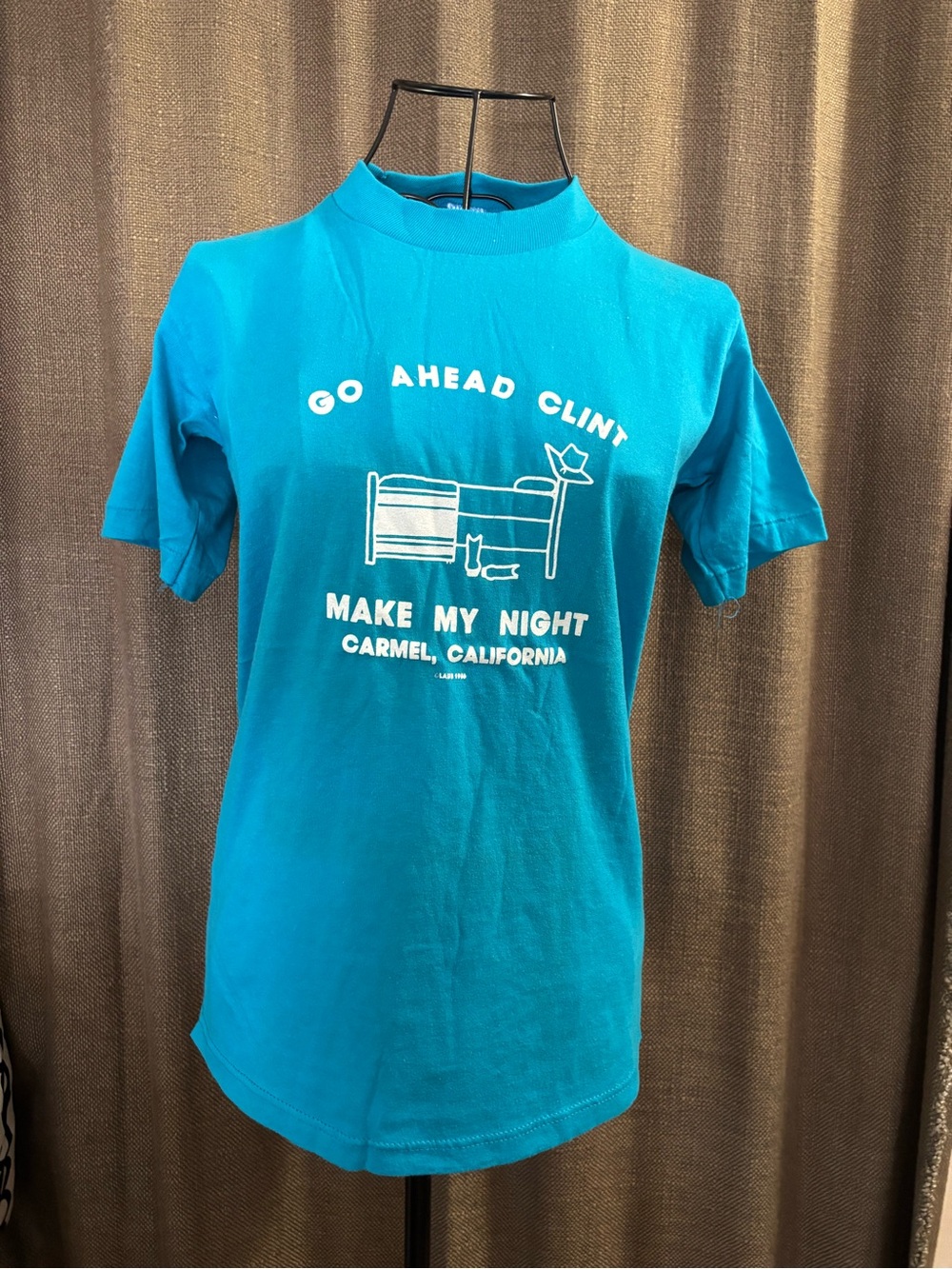 Russell Athletic Teal Graphic Short-Sleeve Tee - "Go Ahead Clint"vintage